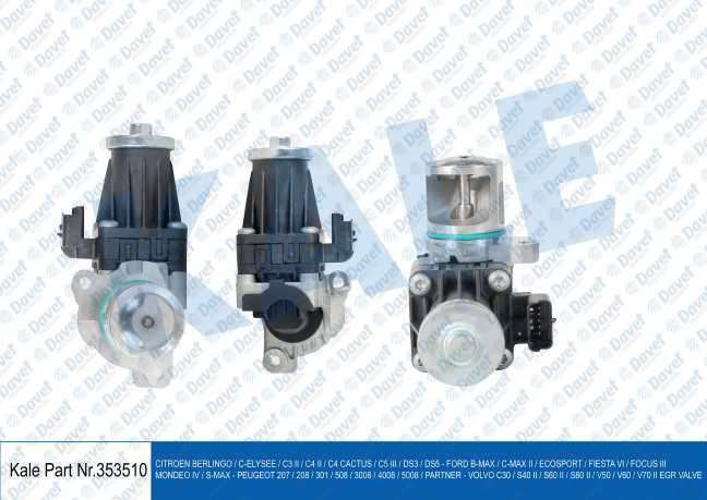 KALE 353510 Egr Valfi Citroen Berlingo/C-Elysee/C3 Ii/C4 Ii/C4 Cactus/C5 Iii/Ds3/Ds5/Ford B-Max/C-Max Ii/Ecosport/Fiesta Vi/Focus Iii/Mondeo Iv/S-Max/Peugeot 207/208/301/508/3008/4008/5008/Partner/Volvo